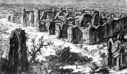 Vue des thermes de Caracalla, de la série 